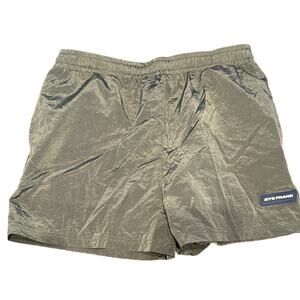 iets Frans Silver Nylon Tech Shorts Womens Large Gray Drawstring NWT